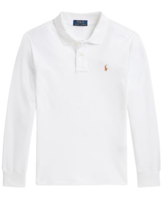 Polo Ralph Lauren детская поло-рубашка из мягкого хлопка с длинным рукавом, размер 8-20