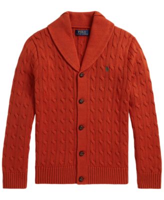 Детский кардиган Polo Ralph Lauren из хлопкового вязаного кабеля с воротником-шалью, размеры 8-20