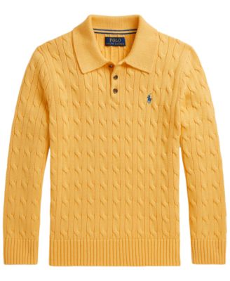 Детский хлопковый свитер Polo Ralph Lauren с вязаным узором