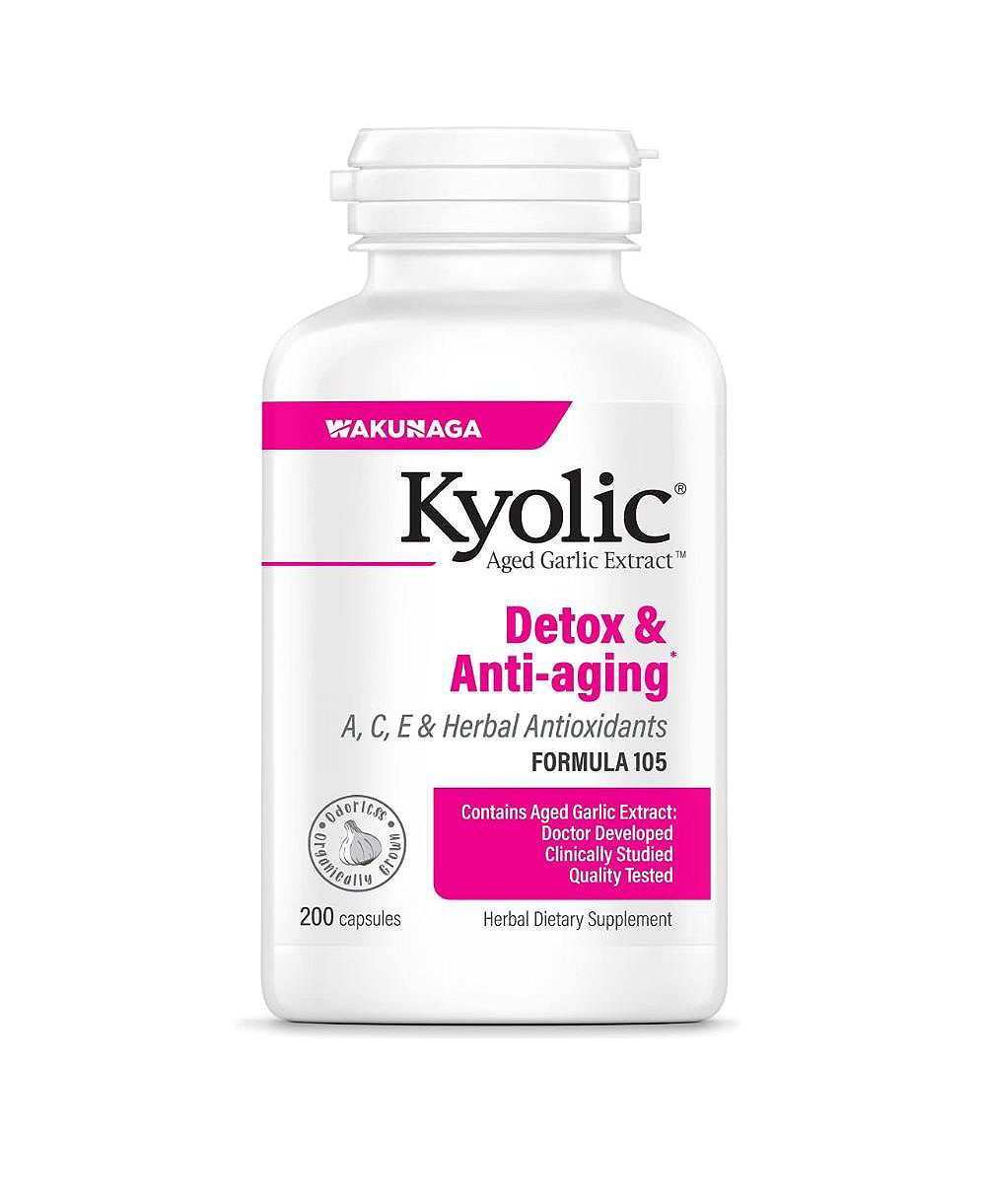 Экстракт чеснока Kyolic Aged Garlic Extract Formula 105, детокс и антивозрастной эффект, 200 капсул