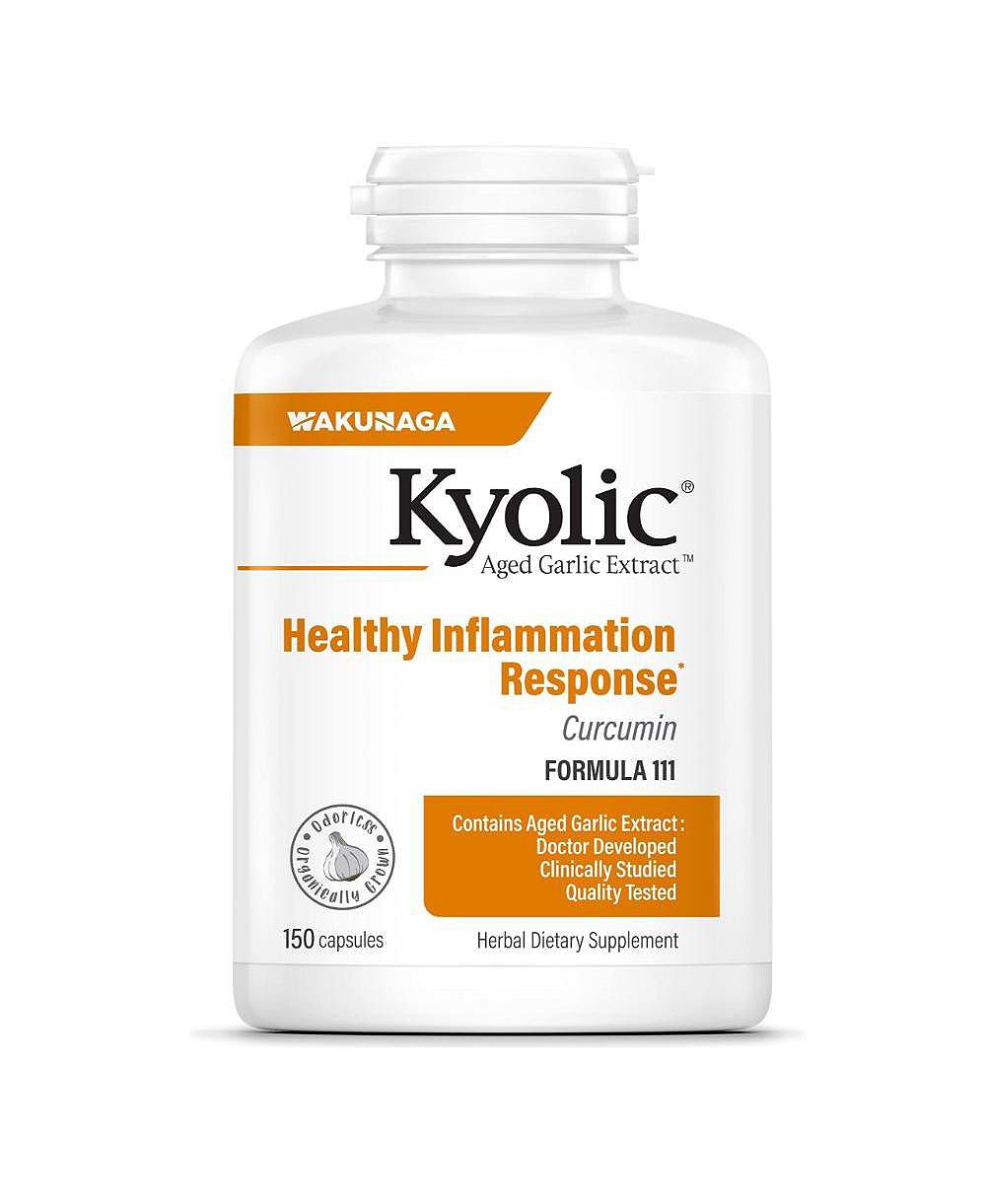 Kyolic Aged Garlic Extract Formula 111, Healthy Inflammation Response, Curcumin, 150 Capsules