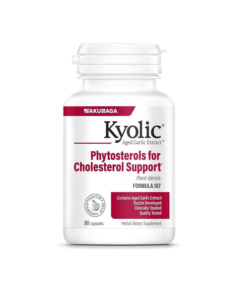 Kyolic Aged Garlic Extract Formula 107 Phytosterols для поддержки холестерина 80 капсул