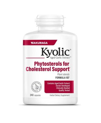 Kyolic Aged Garlic Extract Formula 107, Phytosterols for Cholesterol Support, 240 Capsules