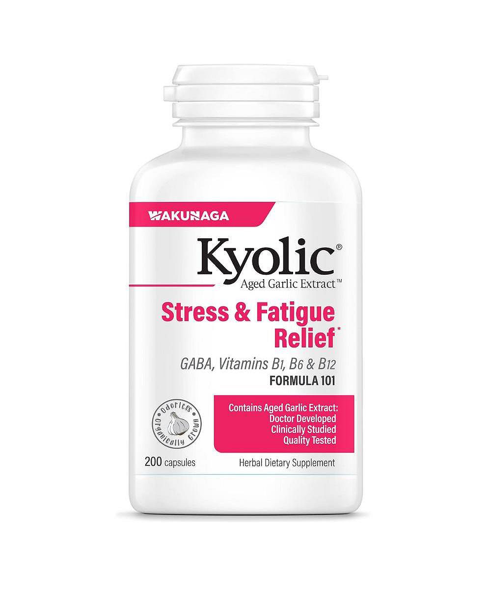 Kyolic Aged Garlic Extract Formula 101, Stress and Fatigue Relief, 200 capsules.