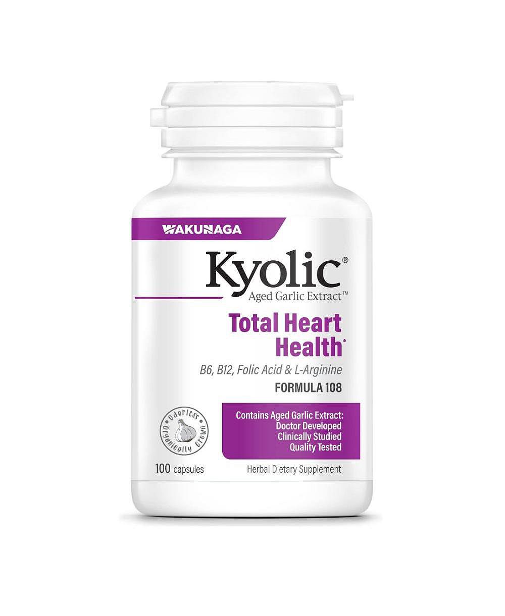 Kyolic Aged Garlic Extract Formula 108 для здоровья сердца, 100 капсул