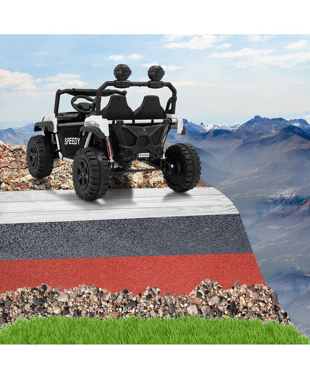 Детская электрическая машина Homfan 48.4x31.1x32.6 in 24V с пультом управления, металлическая рама, LED Lights