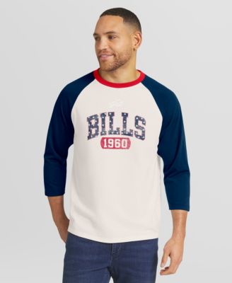 Darius Rucker Collection By Fanatics Men's Darius Rucker Collection by White/Navy Buffalo Bills Americana 3/4 Sleeve Raglan T-Shirt