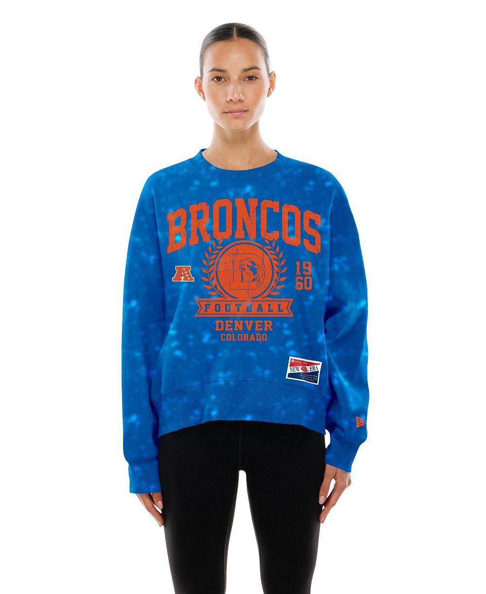 Женская объемная толстовка New Era Royal Denver Broncos Throwback Oversized Boxy Sweatshirt