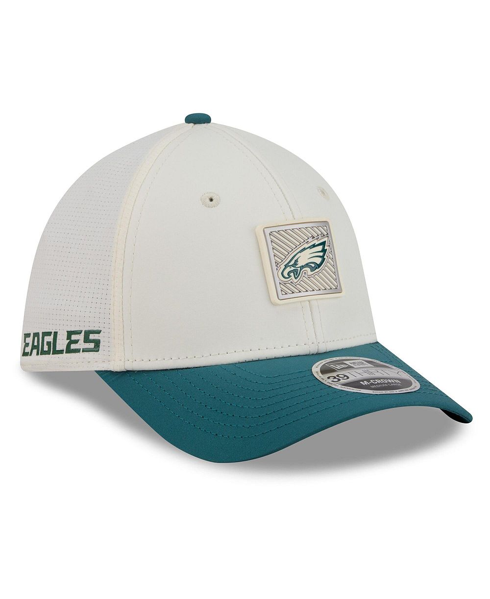 New Era Мужская Cream/Midnight Green Philadelphia Eagles 2026 NFL Training Camp 39THIRTY Flex Hat