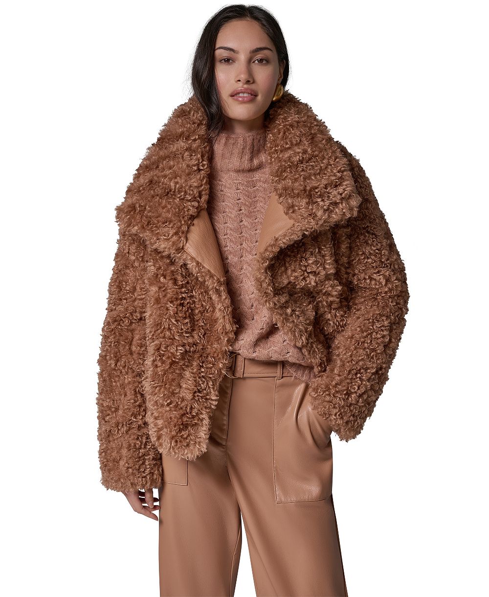 Donna Karan New York женская куртка с воротником-стойкой из искусственного меха