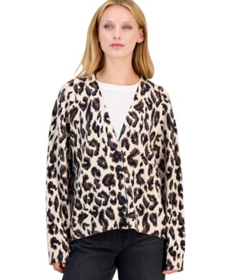 Derek Lam 10 Crosby женский длинный кардиган с длинным рукавом и леопардовым принтом Lailah