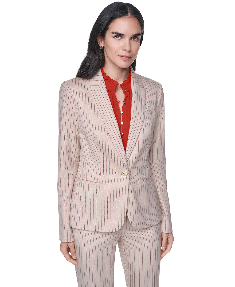 Tommy Hilfiger Women's Pinstripe One-Button Blazer