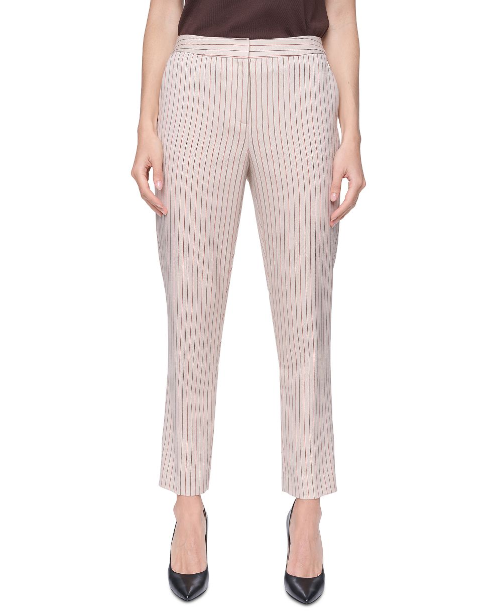 Tommy Hilfiger Women's Sloane Striped Mid-Rise Ankle Pants