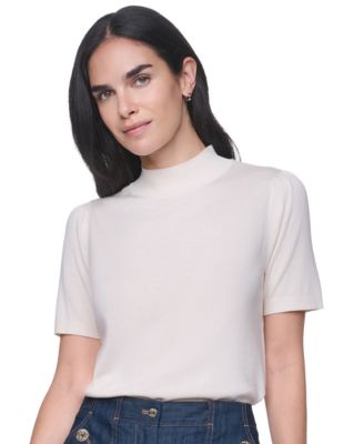 Tommy Hilfiger женский свитер с коротким рукавом, высоким воротником-стойкой и пышными рукавами