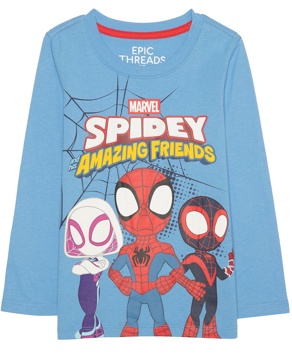 Epic Threads футболка с длинным рукавом и графическим принтом Spidey Amazing Friends для мальчиков-малышей 12M-5T