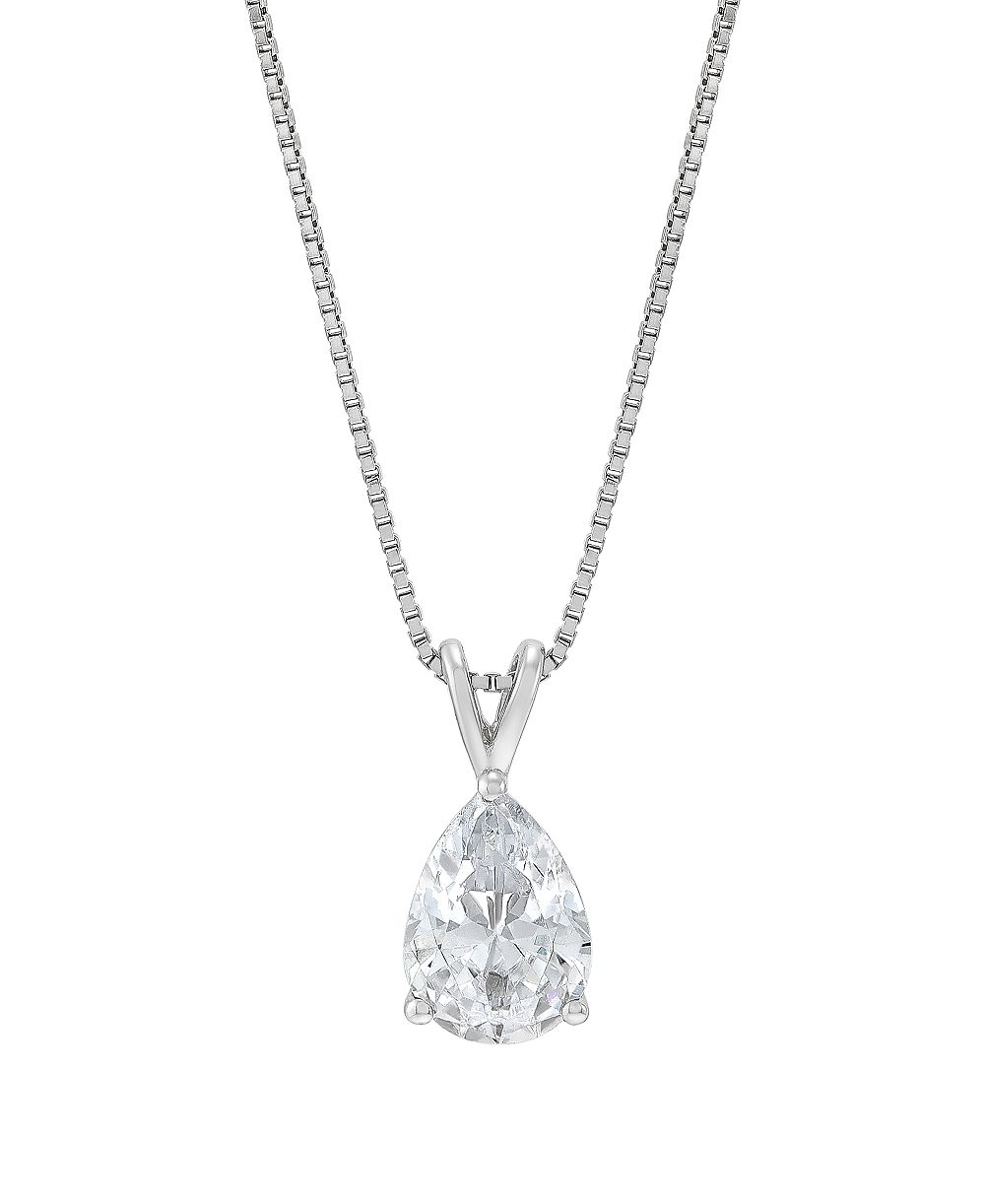 Подвеска с бриллиантом solitaire IGI Certified Lab-Grown в 14k White Gold
