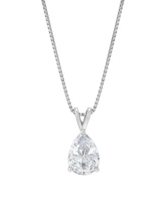 Подвеска с бриллиантом solitaire IGI Certified Lab-Grown в 14k White Gold