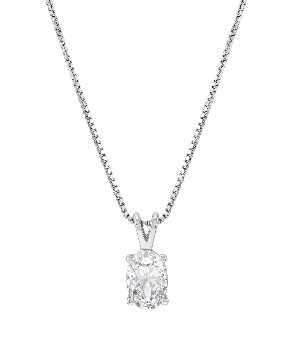 Подвеска-кулон Macy's IGI Certified Lab-Grown Diamond Solitaire в 14k белом золоте (1/2 ct. t.w.)