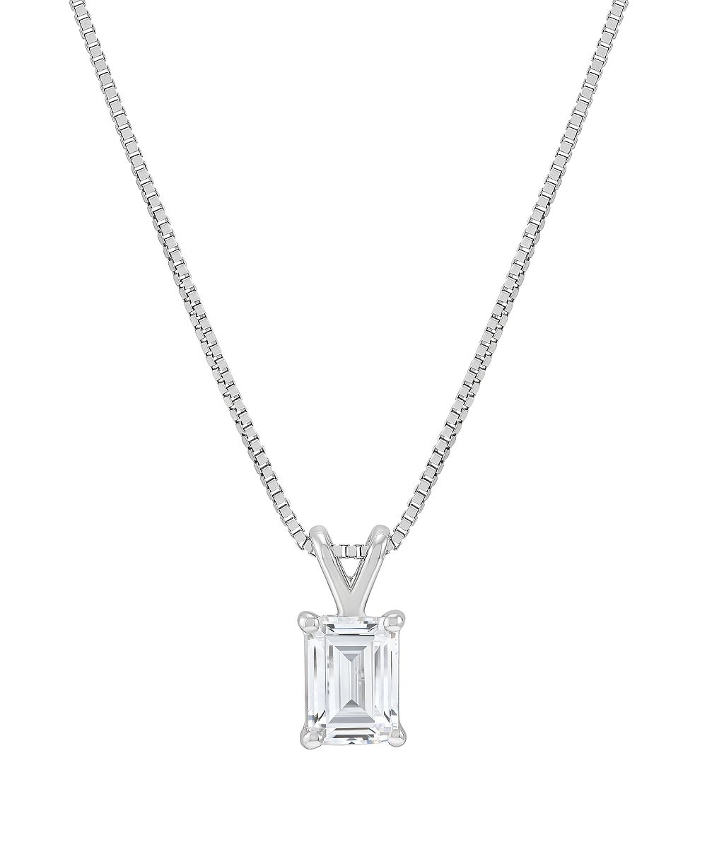 Подвеска-кулон Macy's IGI Certified Lab-Grown Diamond Solitaire в 14k White Gold (1/2 ct. t.w.)