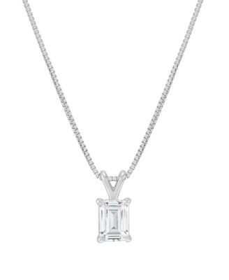 Подвеска-кулон Macy's IGI Certified Lab-Grown Diamond Solitaire в 14k White Gold (1/2 ct. t.w.)