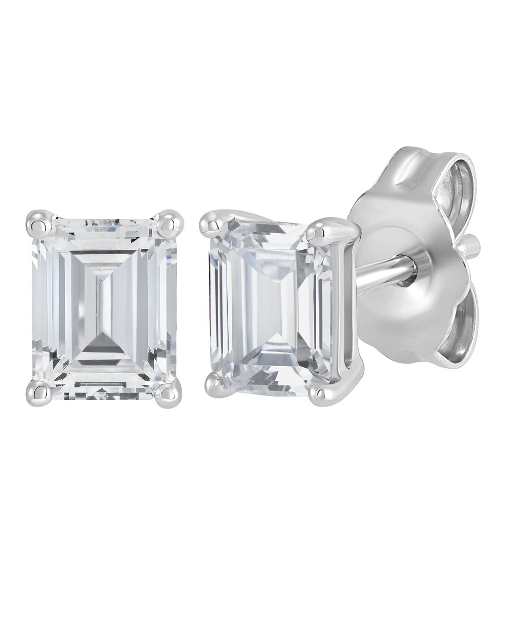 Macy's Серьги-гвоздики с лабораторным бриллиантом (1 ct. t.w.) в белом золоте 14k