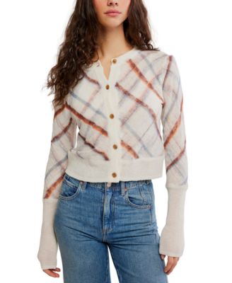 Женский укороченный кардиган Free People Highland Mist Plaid