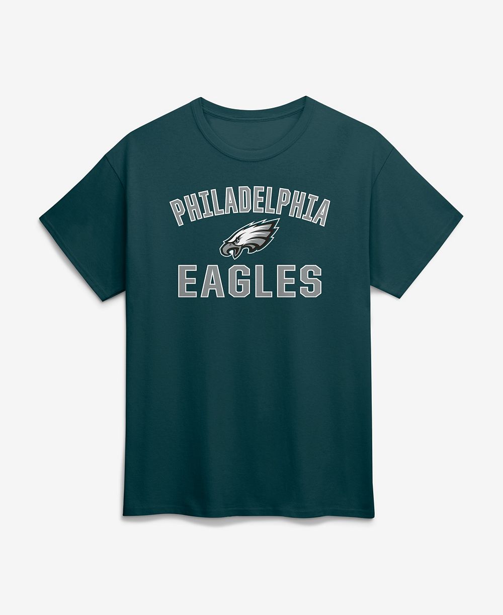 Мужская футболка Logo Athletic Midnight Green Philadelphia Eagles Cotton Victory Arch