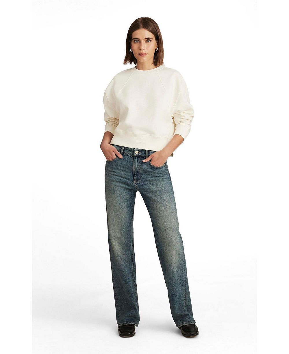 Mavi Jeans Women's Taylor High Rise Straight Leg In Mid Used Gold Premium