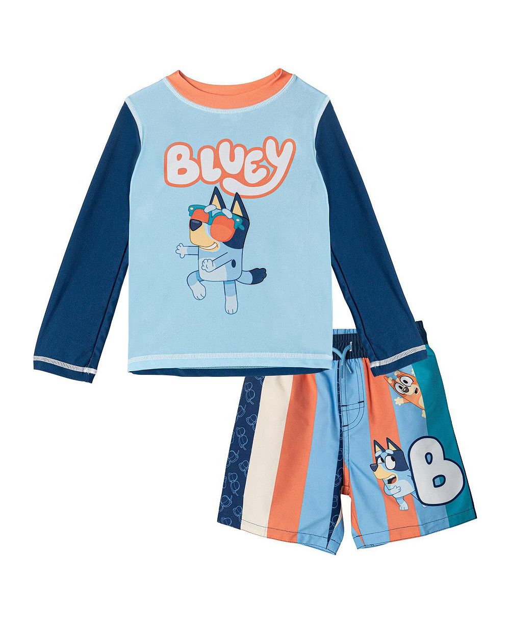 Детский комплект рашгарда и плавок Bluey для мальчиков (12M - 18M)
