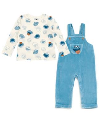 Комплект из 2 предметов Sesame Street Cookie Monster: комбинезон и футболка для малышей