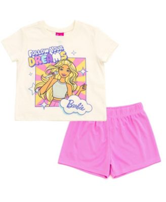 Barbie Little Girls (5-16) Athletic 2-Piece T-Shirt and Shorts Set