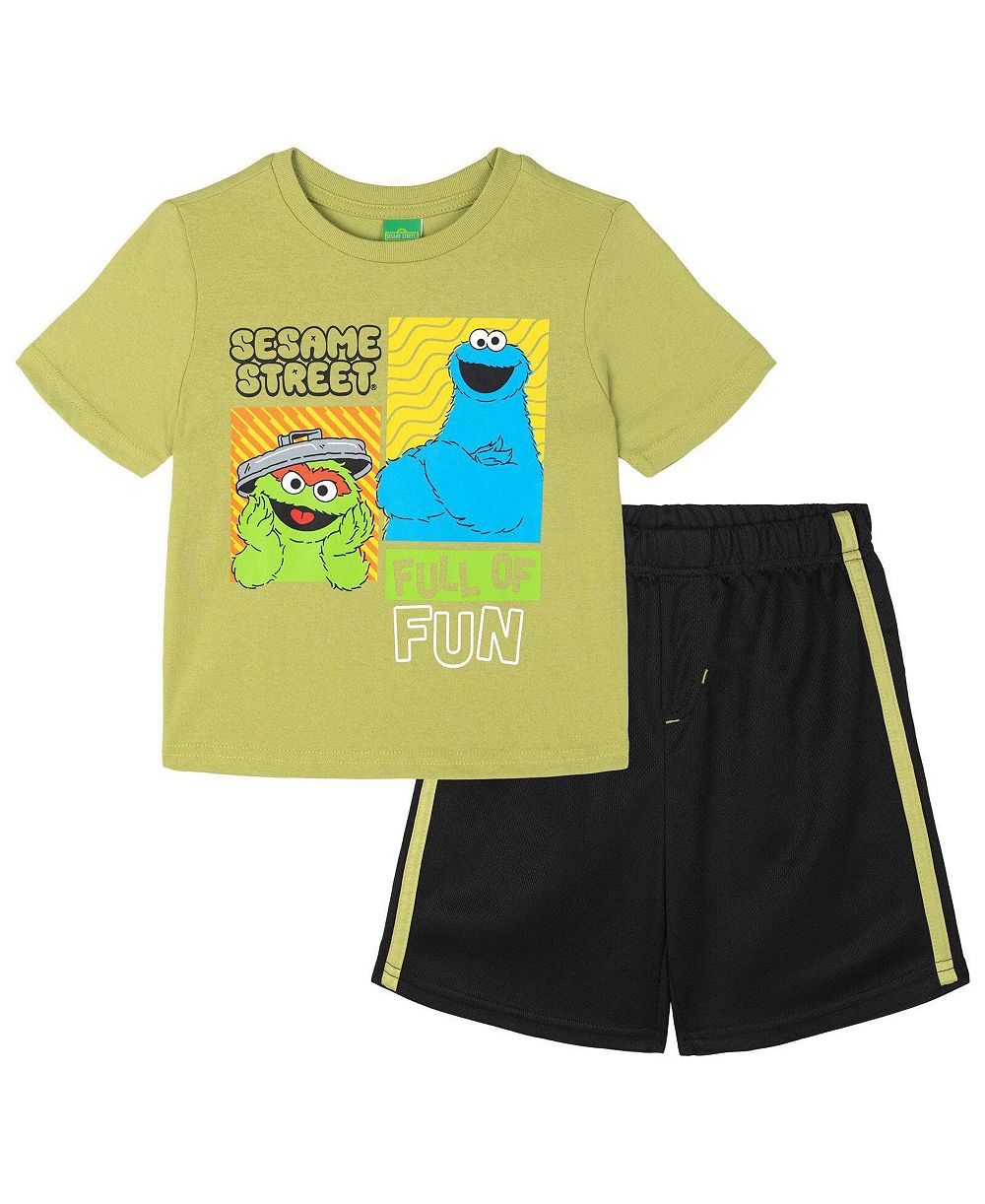 Детский набор Sesame Street Toddler Boys' (2T-4T) Athletic 2-Piece T-Shirt and Shorts Set