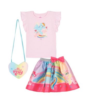 My Little Pony комплект из юбки и топа из сатина и сумки для девочек, 2T-4T