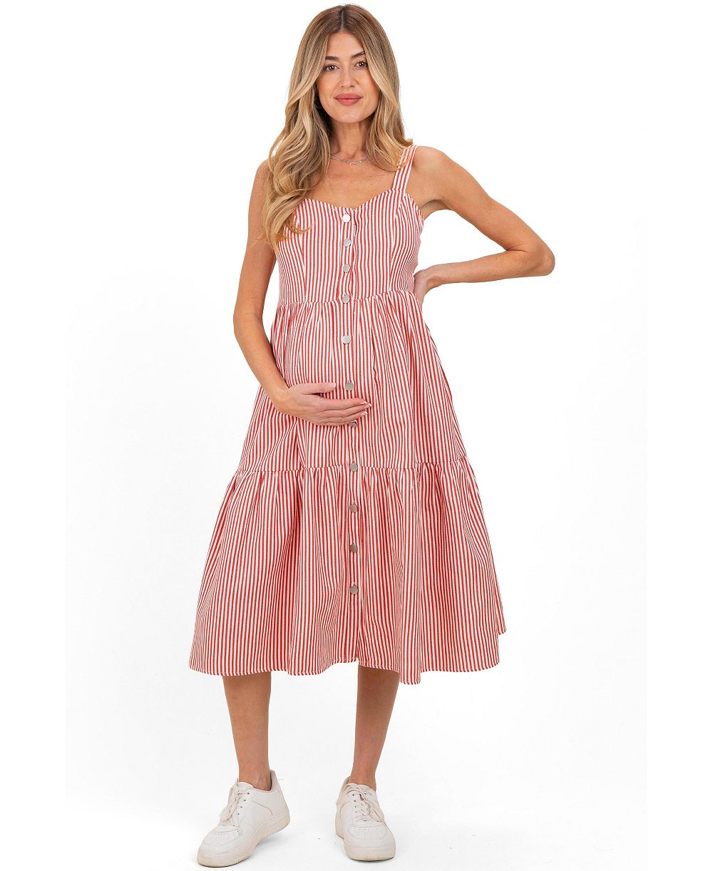 Женское платье Pinkblush Red Striped Tiered Overall