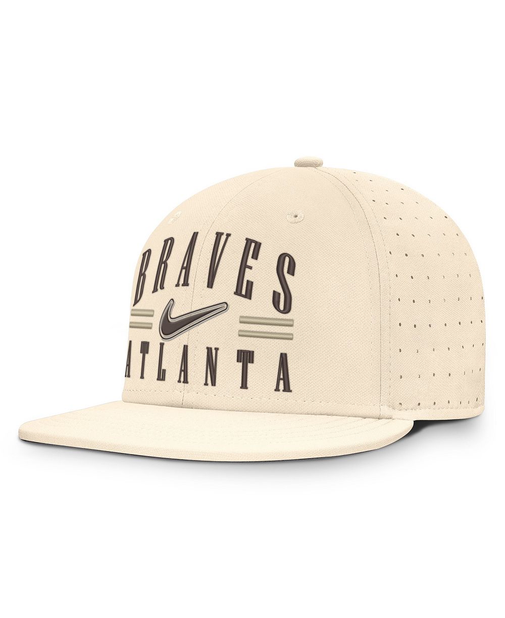 Мужская кепка Nike Natural Atlanta Braves True Dri-FIT AeroBill Fitted