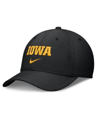 Nike Men's Black Iowa Hawkeyes Rise On-Field Swoosh Flex Dri-FIT Flex Hat
