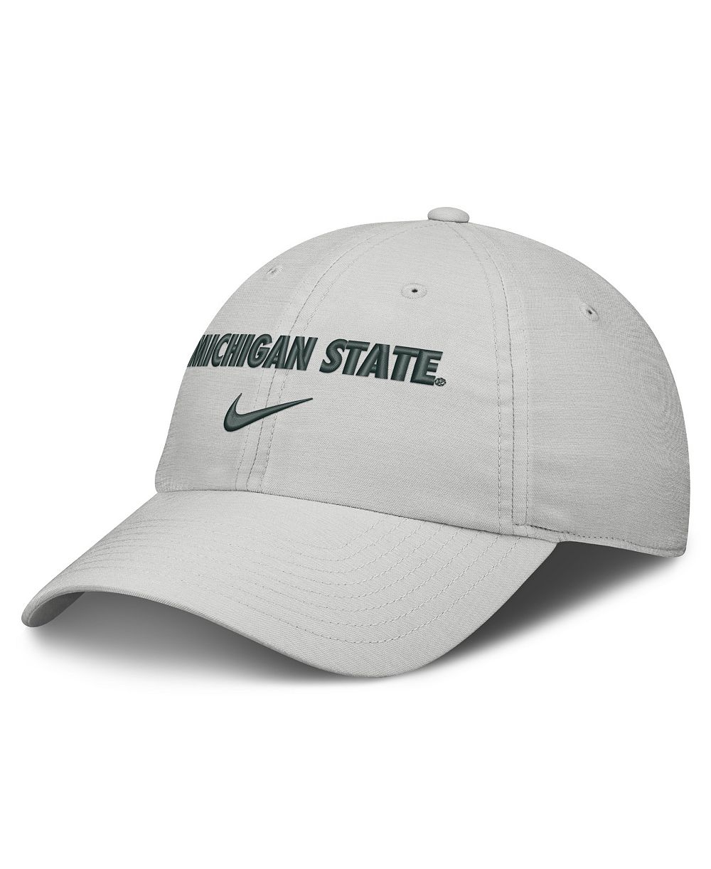 Мужская и женская кепка Nike Michigan State Spartans 2026 On-Field Gameday Club регулируемая серая