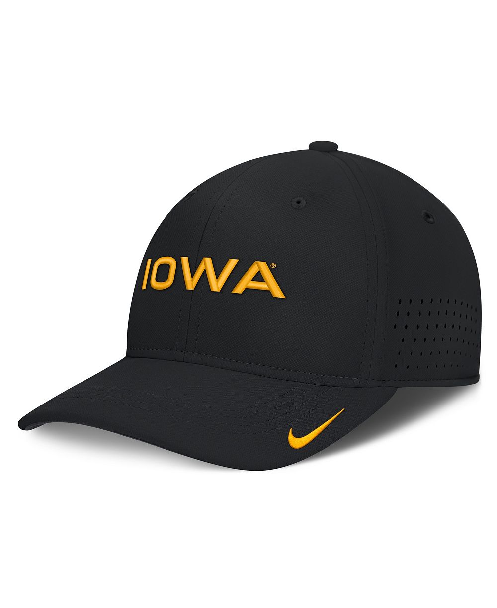 Nike Мужская черная кепка Iowa Hawkeyes Gameday Aerobill Swooshflex Dri-FIT