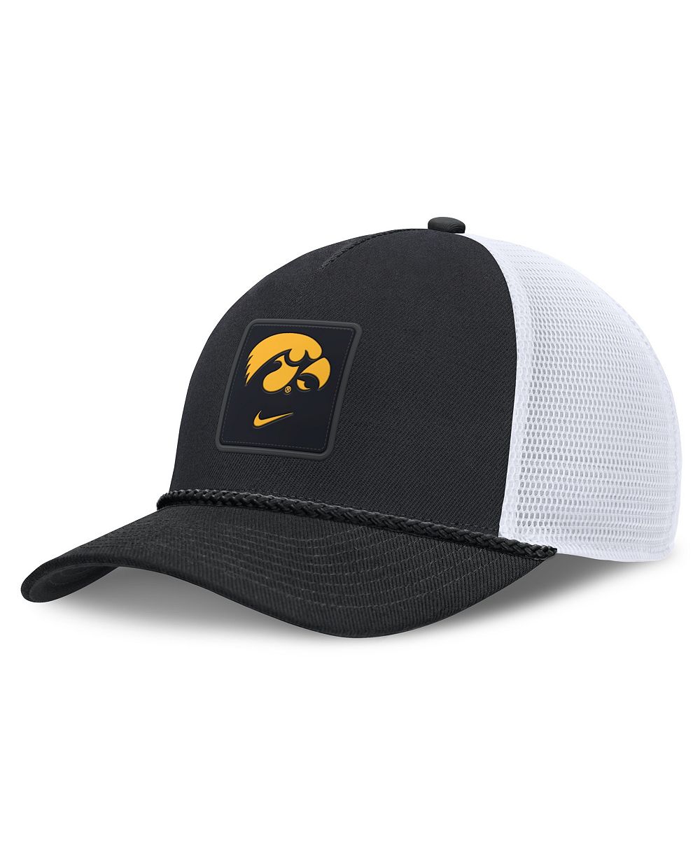 Мужская и женская кепка Nike Black Iowa Hawkeyes 2026 On-Field Gameday Rope Trucker Adjustable Hat