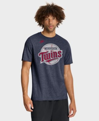 Nike Men's Heather Navy Minnesota Twins Cooperstown Logo Tri-Blend T-Shirt