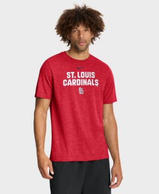 Мужская футболка Nike Heather Red St. Louis Cardinals Stacked Tri-Blend