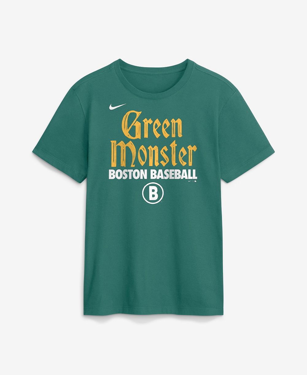Мужская футболка Nike Green Boston Red Sox City Connect Handwriting Club