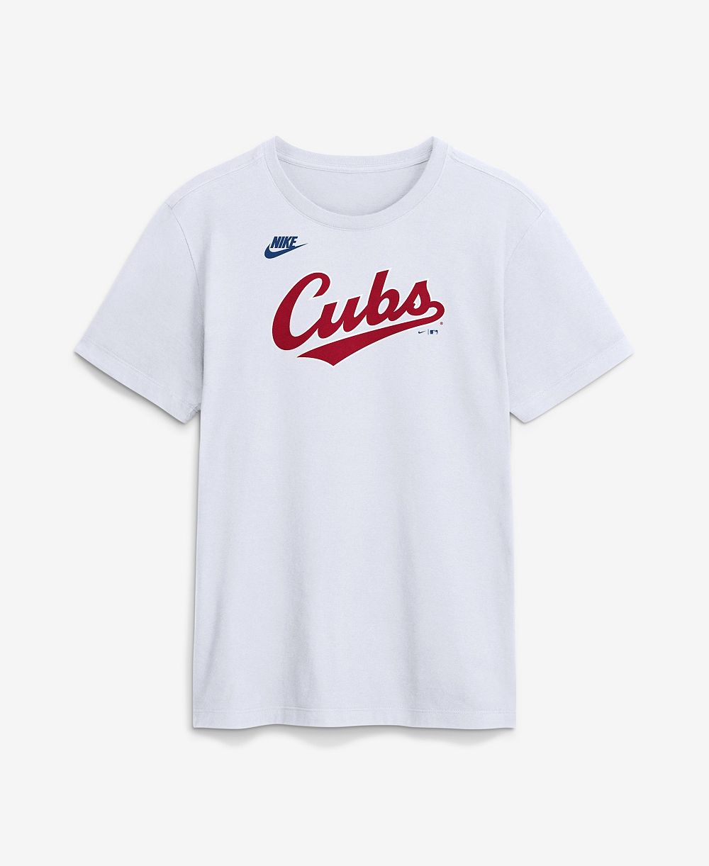 Мужская футболка Nike Chicago Cubs Cooperstown Collection Wordmark Белая