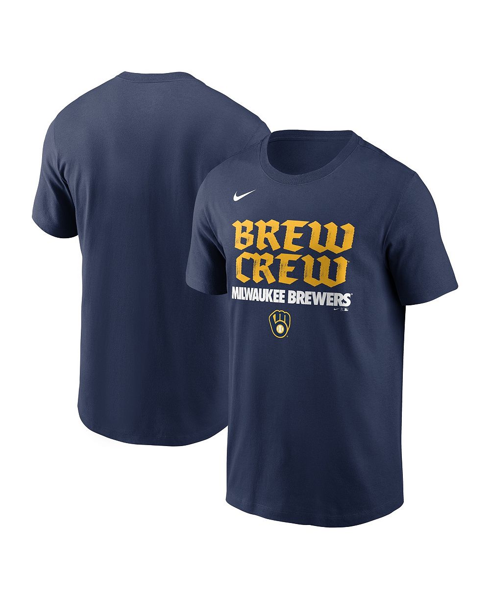Мужская футболка Nike Navy Milwaukee Brewers City Connect Handwriting Club