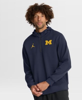 Мужское темно-синее худи Jordan Michigan Wolverines Coaches Premium Dri-FIT Quarter-Zip
