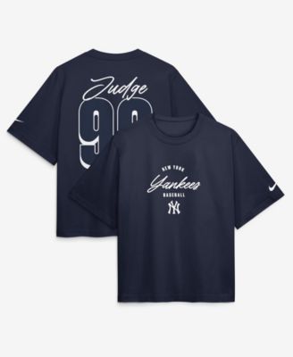 Nike Women's Aaron Judge Navy New York Yankees Premium Essentials Boxy Name & Number T-Shirt