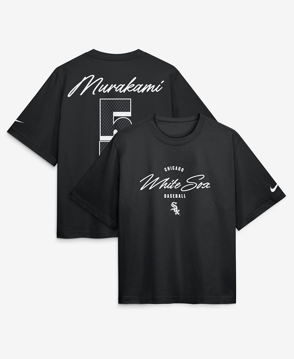 Nike Women's Munetaka Murakami Black Chicago White Sox Premium Essentials Boxy Name & Number T-Shirt
