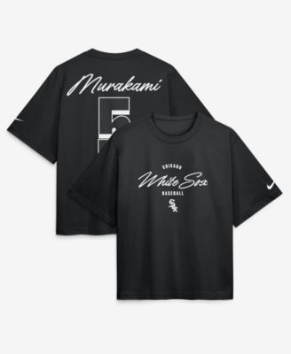 Женская футболка Nike Munetaka Murakami Black Chicago White Sox Premium Essentials Boxy Name & Number