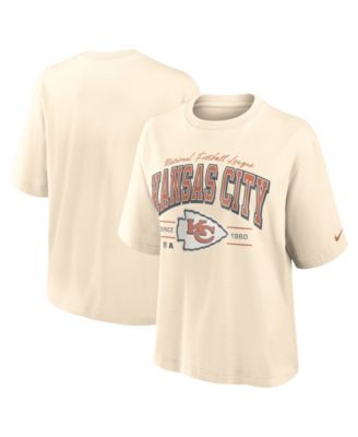 Женская футболка Nike Cream Kansas City Chiefs Vintage Mod Boxy