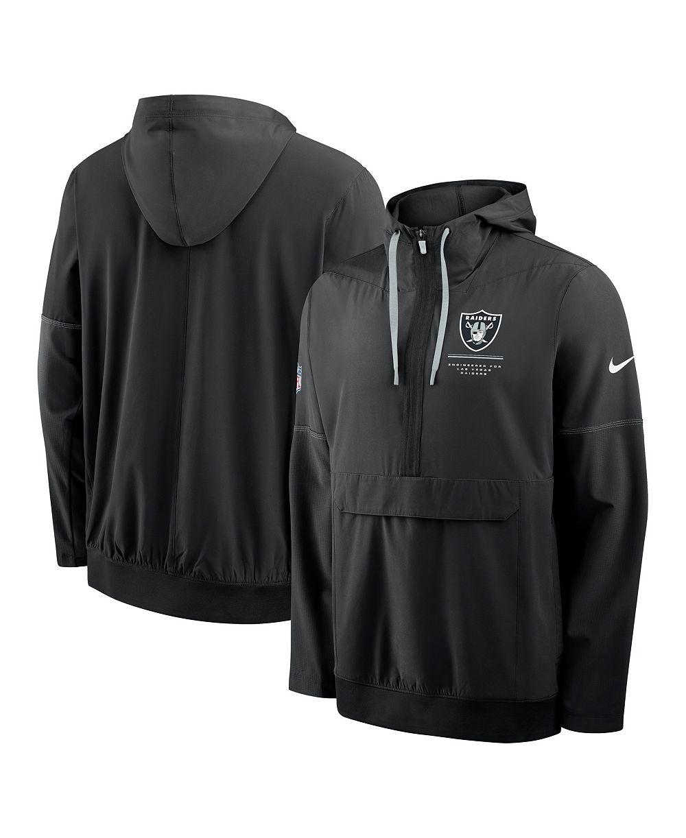 Nike Men's Black Las Vegas Raiders Sideline Anorak Half-Zip Hoodie